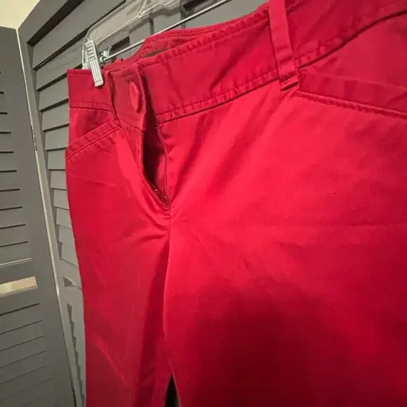 The Limited The Drew Fit Red Cropped Straight Leg Ankle Pants Size 6 - Picture 6 of 12
